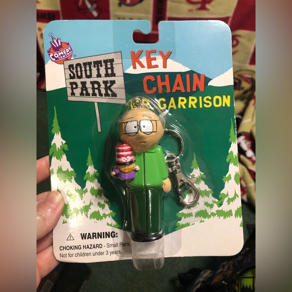 1998 VINTAGE SOUTHPARK MR GARRISON KEYCHAIN IN PKG